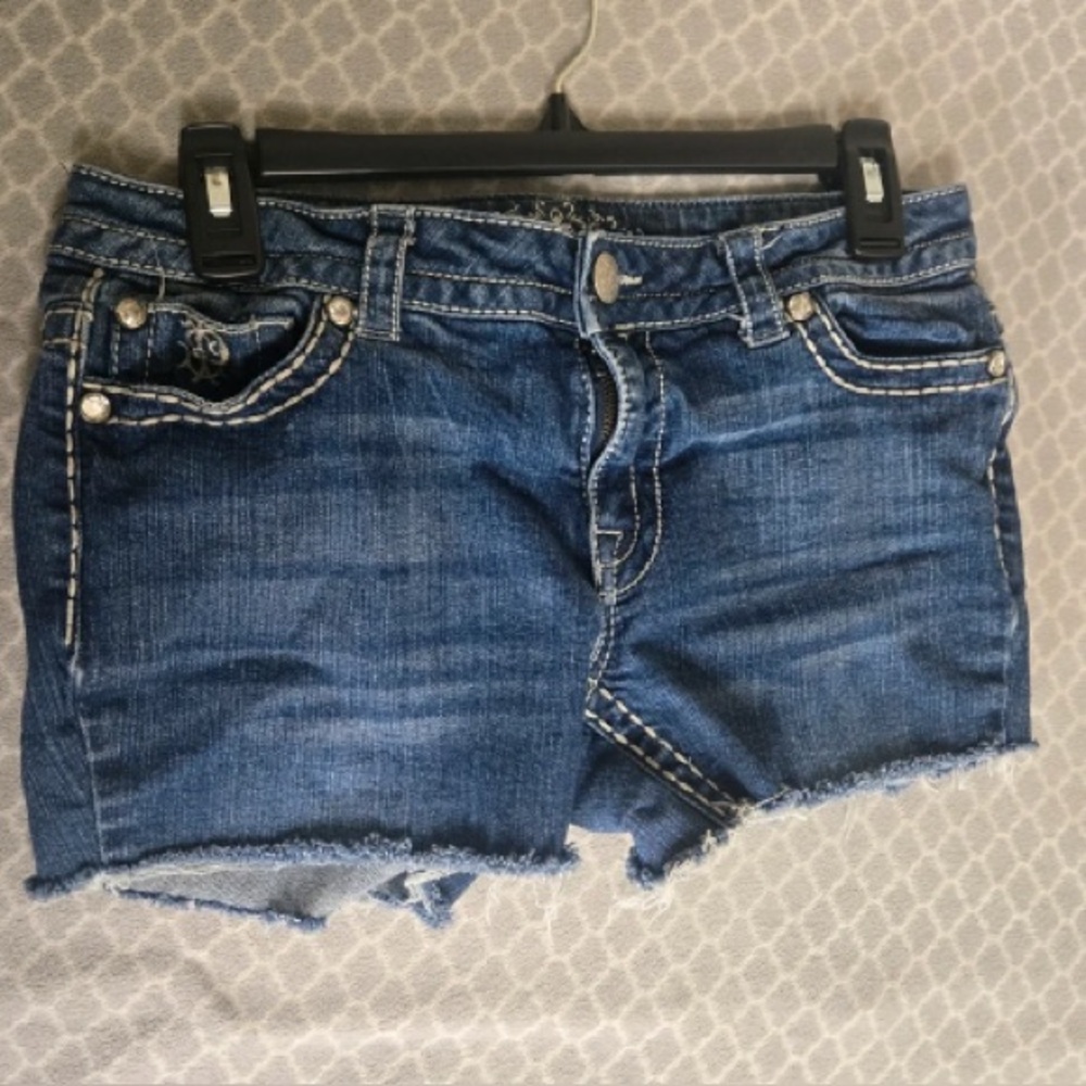Denim Cutoff Shorts - Blue